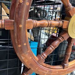 中古　レトロ　操舵輪　壁掛け　ディスプレイ　オブジェの画像
