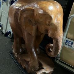 A2504-593 木彫り像 ゾウ ぞうさん　の画像