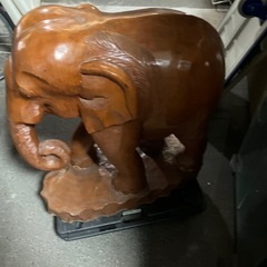 A2504-593 木彫り像 ゾウ ぞうさん　の画像