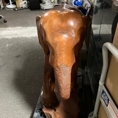 A2504-593 木彫り像 ゾウ ぞうさん　