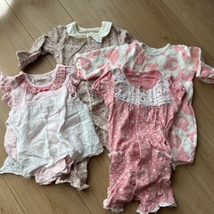 子ども　赤ちゃん　80 女の子　シシュノン　ロンパース　バースデ...