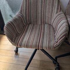 回転チェア　ストライプ　２脚の画像