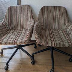 回転チェア　ストライプ　２脚の画像
