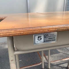 【那須町役場】学習机5号　まとめ　作業台　昭和レトロ　【管理番号153】の画像