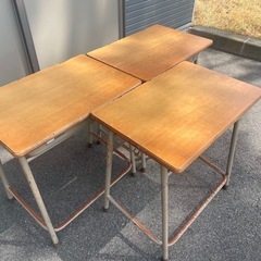 【那須町役場】学習机5号　まとめ　作業台　昭和レトロ　【管理番号...