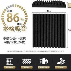 【値下げしました】⑤ 吸音材 防音シート 30*30*5cm 12枚 極厚 高密度 ウレタンフォームの画像