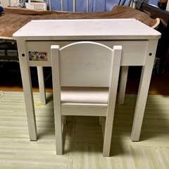 早い者勝ち！ 子ども 学習机 机•椅子セット 白