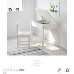 早い者勝ち！ 子ども 学習机 机•椅子セット 白の画像