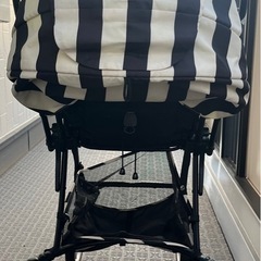 ベビーカーＡ型　ピジョンランフィー　モノクロストライプの画像