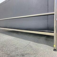LC2 ダブルソファ ル・コルビュジエ ブラック 黒 幅約180 デザイナーズ リビング 応接 リプロ 中古家具 店頭引取歓迎 R9444の画像