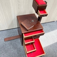 やぐら付き裁縫箱 木製　やぐら針箱の画像