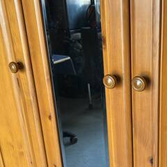 シューズボックス、パイン材正面、下駄箱、幅85cm 30足収納可能、Used/キレイの画像