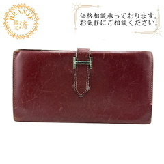エルメス HERMES 二つ折り財布 ベアンクラシック ボルドー