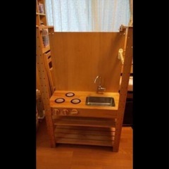 手作り 木製キッチン おままごとキッチンの画像