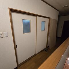 ２枚引戸 建具 ガラス割れなし コロ付き