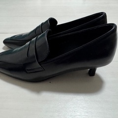 新品 パンプス ローヒール 滑り止め 23.5 ヒール高3.0の画像
