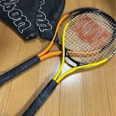 激安の ウィルソンラケット 町田の (たつや) カバー付き 2本セット ラケット(硬式用)