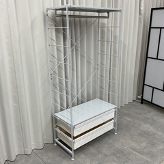 KD-51【新入荷　リサイクル品】無印良品　スチールユニットシェルフ　バスケット付き　グレーの画像