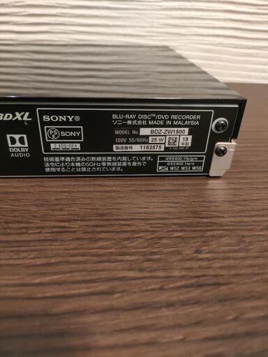 早い者勝ち】SONY Blu-rayレコーダー BDZ-ZW1500 (ジモッティー