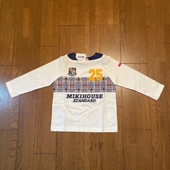 【定価¥20,900セット販売】ミキハウス 長袖Tシャツ、襟付きシャツ 90サイズ 計2点の画像
