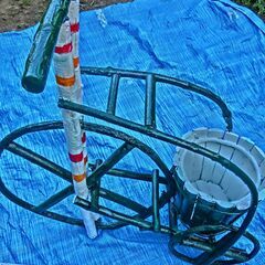 ◎プランター、3輪★お庭のアクセントに、ガーデニング用、木製、（...