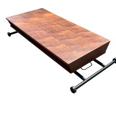 ナルミ家具　ウォールナット　昇降式テーブル　テーブル　机　の画像