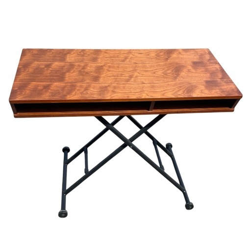 ナルミ家具　ウォールナット　昇降式テーブル　テーブル　机