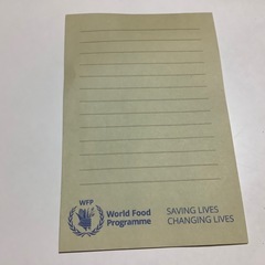 国連グッズ　国連WFP ノベルティ　エコバッグ　メモ用紙 ボールペンの画像