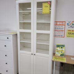 J9314　IKEA　イケア　ガラス扉付き本段　LIATORP　...