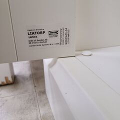 J9314　IKEA　イケア　ガラス扉付き本段　LIATORP　リアトルプ　ホワイト　クリーニング済み【リユースのサカイ柏店】の画像