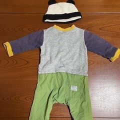 BREEZE　あったかカバーオール/ロンパースと帽子セットの画像
