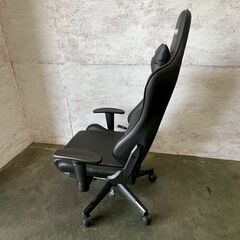 《直接引取限定》 《美品》 【GTRacing】 ゲーミングチェア PC オフィスチェア オットマン付 GT901 BLACK リクライニング N0810の画像