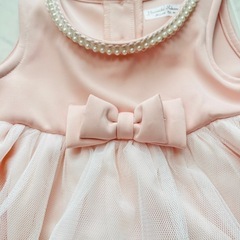 【美品】ベビー　ドレス ワンピース80cm ヘアアクセ付きの画像