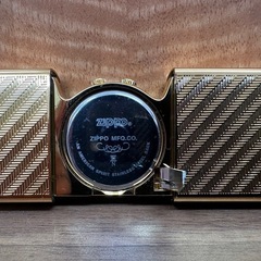 【塩尻市引き取り限定】Zippo ジッポー タイムタンク ゴールド ケース付き 置時計の画像