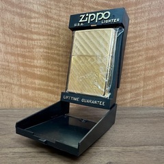 【塩尻市引き取り限定】Zippo ジッポー タイムタンク ゴールド ケース付き 置時計の画像
