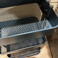 IKEA ワゴン 天板セット グレーブルー キッチンワゴン蓋付き の画像