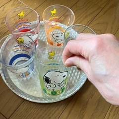 スヌーピーのガラスコップ5個