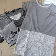 チュニック 5点セット 11号程度 グレー ストレッチ素材の画像