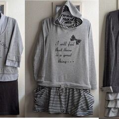 チュニック 5点セット 11号程度 グレー ストレッチ素材の画像