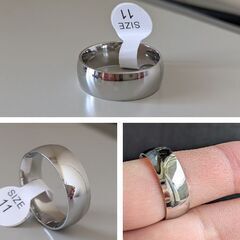メンズ/甲丸シルバーリング（新品）24号/幅8mmの画像