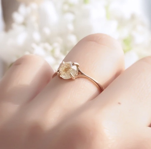 RASPIA ルチルクォーツ K10リングローズカット ~VALOA~