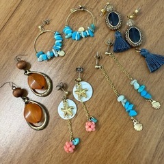 綺麗め、大ぶり、夏用ピアスいっぱいの画像