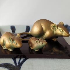 ⑮美術鋳物 子置物 鼠 ネズミ ねずみ 日展作家 村田宏作 - メルカリ