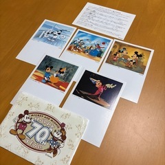 ディズニーキャラクター絵入りはがき  70周年  5枚セットの画像