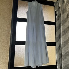 デニム　ロングワンピース　ノースリーブの画像