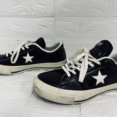 コンバース OX ワンスター 24cm ブラック レザー スニーカー インドネシア製 converse ONE STAR 1C1255 札幌市 白石区 東札幌の画像