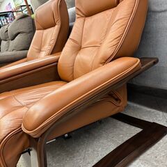 😀FUJI　FURNITURE/2Pリクライニングソファ(オットマン付き)😀3013😀の画像