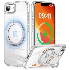 iPhone16e用 ケース 多機能 360度回転スタンド Ma...