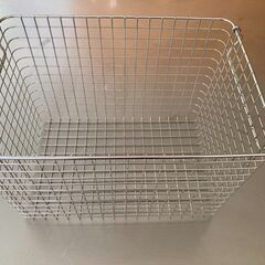 【中古・汚れあり】無印のステンレスワイヤーバスケット