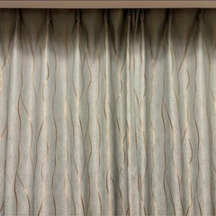 ニトリ　カーテン ソルト グリーン 1.5倍ヒダ(幅182/丈214) 2枚の画像